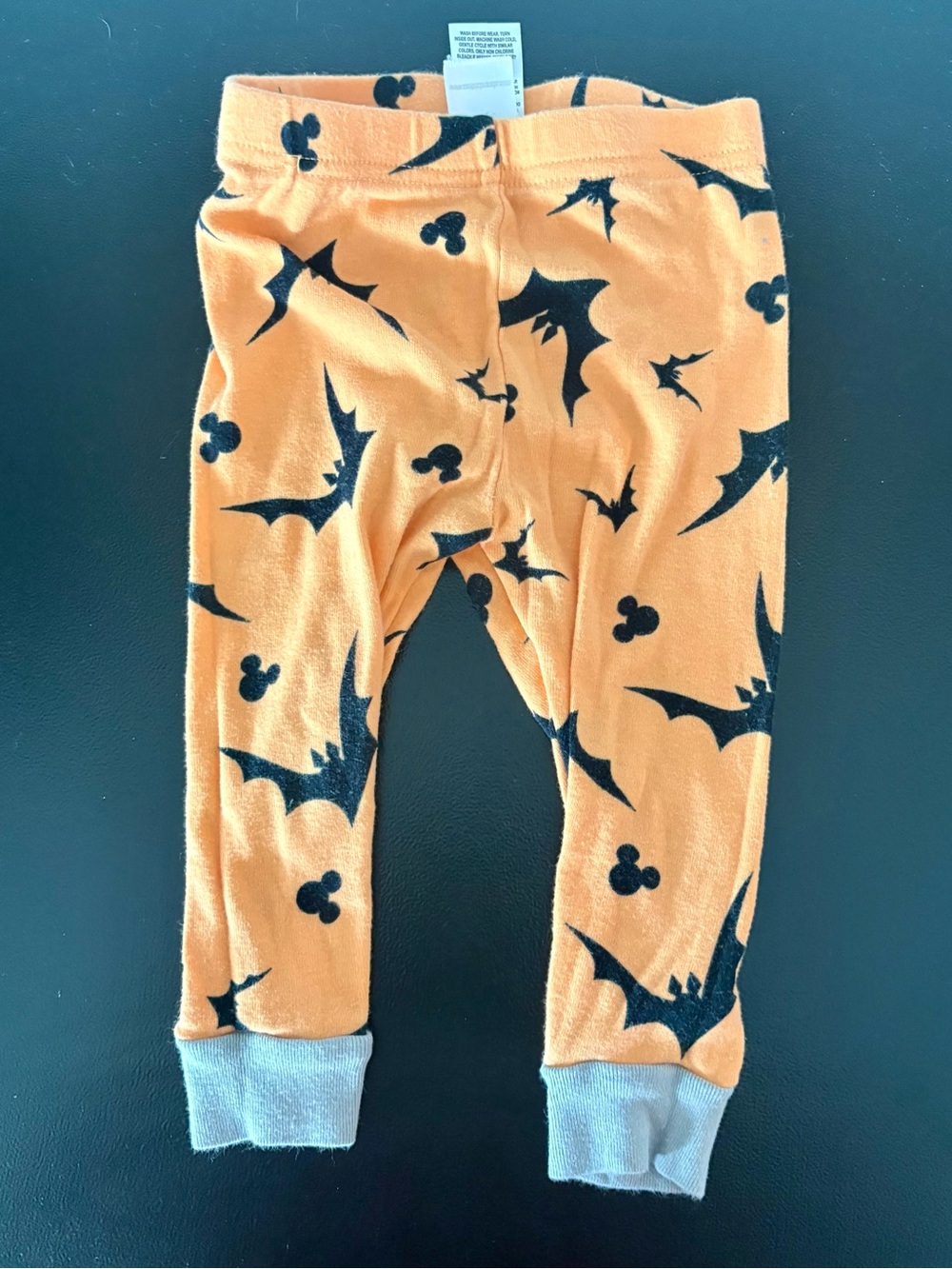 Kids Orange Mickey Mouse Halloween Bat Print Pajama Pants